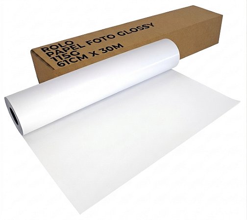 ROLO BOBINA PARA PLOTTER PAPEL FOTO GLOSSY 115G 61CM X 30M MASTERPRINT
