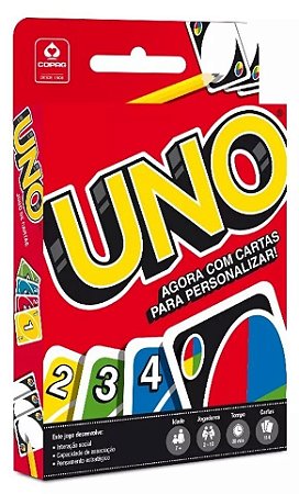 Jogo Uno Original Com Cartas Para Personalizar - MATTEL - Deck de