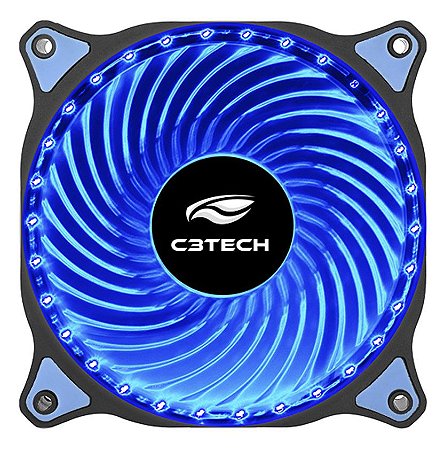 COOLER FAN LED AZUL 12 CM C3TECH F7-L130BL P/ GABINETE 30 LEDS