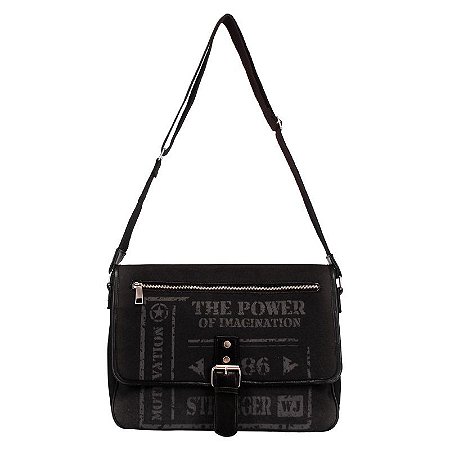 Bolsa Wj Carteiro Lona Preto Ebba Presentes Empresa Brasileira De Bolsas E Acessorios