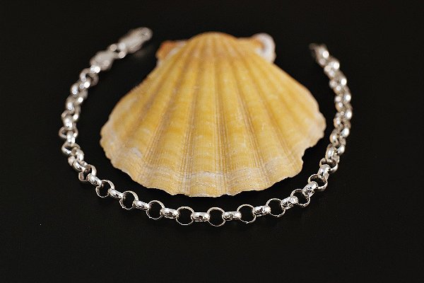 PULSEIRA DE PRATA ELO PORTUGUÊS