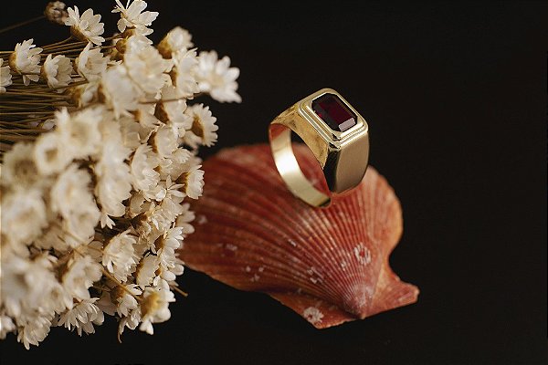 ANEL MASCULINO FOLHEADO A OURO 18K