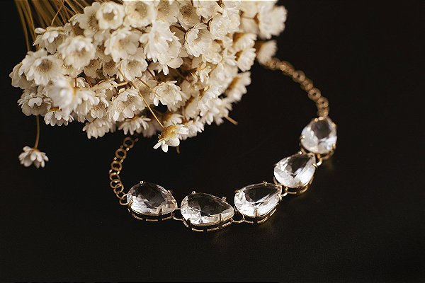 PULSEIRA FOLHEADA A OURO 18K ZIRCÔNIAS