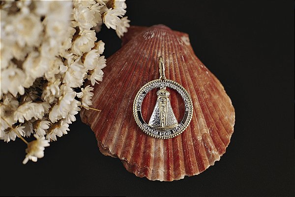 PINGENTE NOSSA SENHORA FOLHEADO A OURO 18K