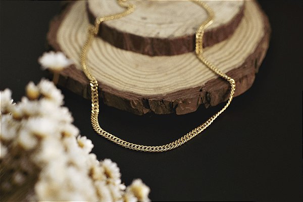 CORDÃO GRUME FOLHEADO A OURO 18K 60CM