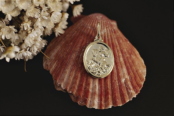 PINGENTE SÃO JORGE FOLHEADO A OURO 18K