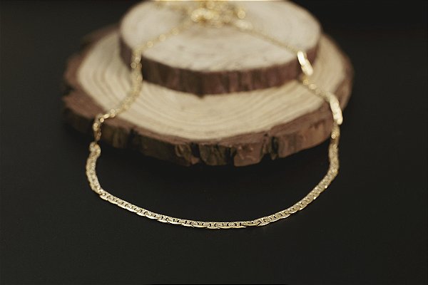 CORDÃO FITA FOLHEADO A OURO 18K 70CM