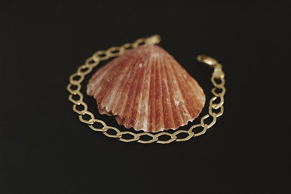 PULSEIRA OVAL FOLHEADO A OURO 18K