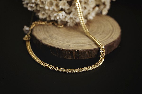 CHOKER GRUME FOLHEADO A OURO 18K
