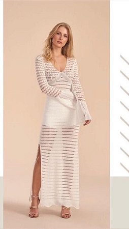 vestido tricot off white