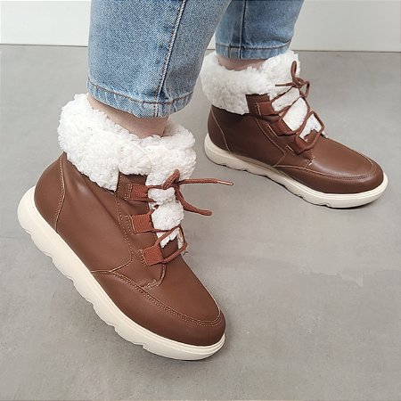 -Bota Pellaira Napa Linhaça Peluciada com Lã