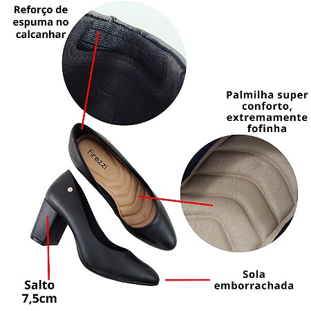 Sapato Conforto Firezzi Scarpin Salto Alto 2411811
