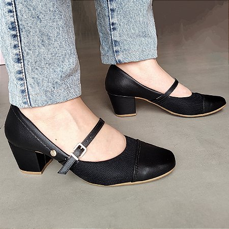 -     Sapato Conforto Firezzi Joanete 259514 Salto Médio