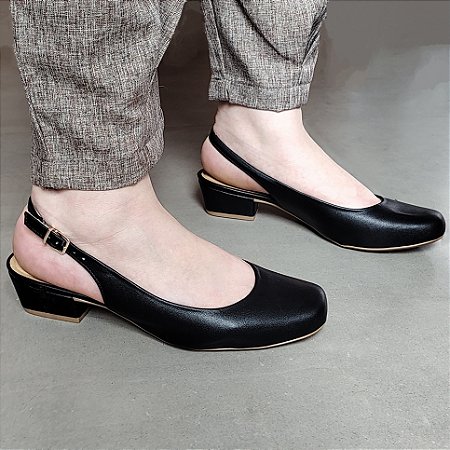-     Slingback Conforto Firezzi Scarpin Salto Baixo 257812