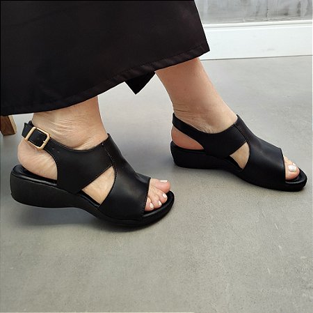 Sandália Feminina Super Conforto 266450 Solado Anabela