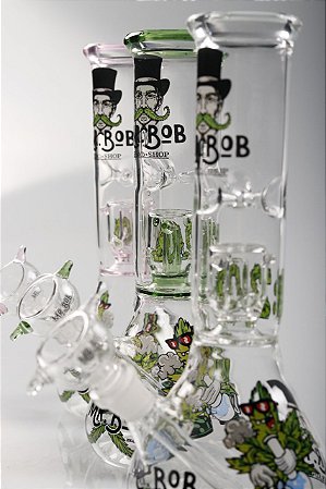 Bong de Vidro  Percolator Hemp Mr.Bob 30cm