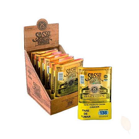 Caixa de Tabaco Sasso Natural Virginia 25gr 10 und