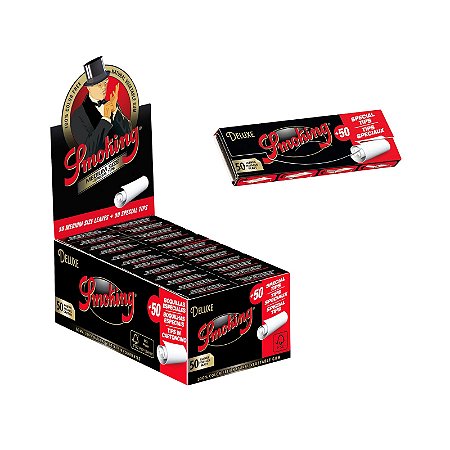 Caixa de Seda Smoking Deluxe 1 1/4 com Piteiras 25 und
