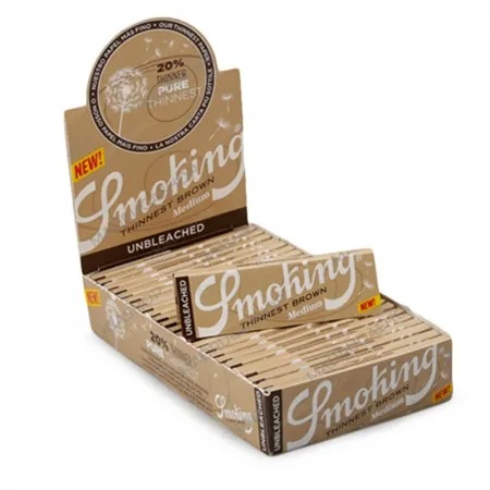 Caixa de Seda Smoking Thinnest Brown 1 1/4 com 25 und