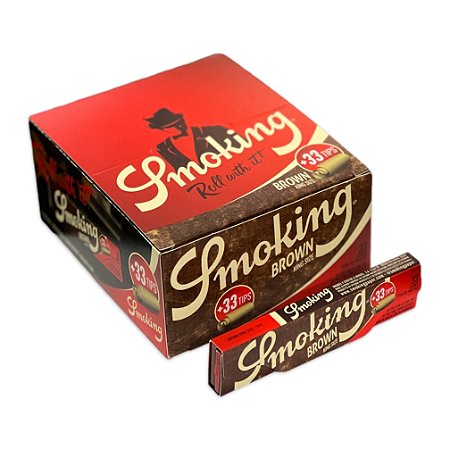 Caixa de Seda Smoking King Size Brown Piteiras com 24 und