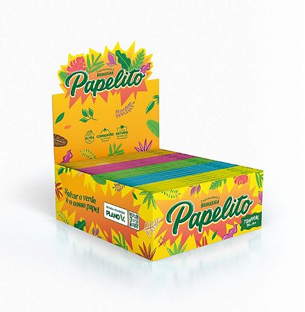 Caixa de Seda Papelito Tropical King Size Slim com 50 und