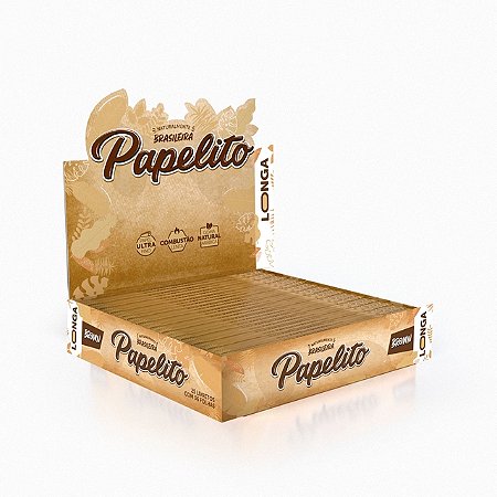 Caixa de Seda Papelito Brown Longa King Size com 25 und