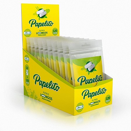 Caixa de Filtros Papelito Tradicional Longo com 10 bags