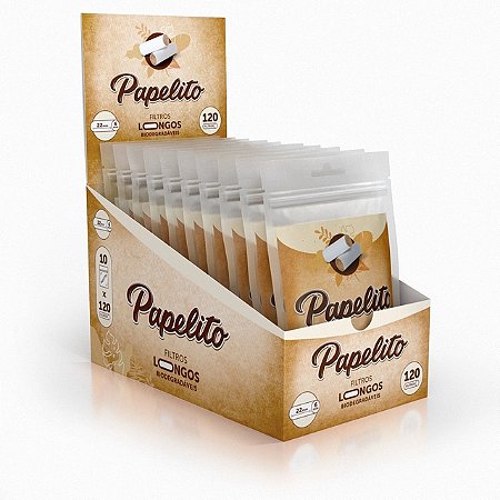 Caixa de Filtros Papelito Biodegradável Longo com 10 Bags