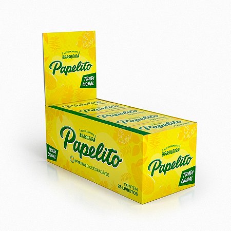 Caixa de Piteira Papelito Tradicional com 25 und