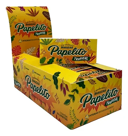 Caixa de Piteira Papelito Tropical com 25 und