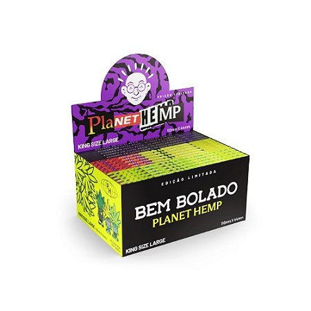 Caixa de Seda Bem Bolado Planet Hemp King Size Large C/ 30