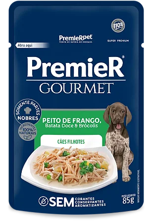 SACHE PREMIER GOURMET CAES FILHOTES PEITO DE FRANGO