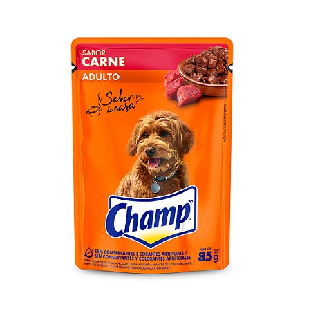 Ração Úmida Champ para Cães Adultos Sabor Caseiro Carne 85 g