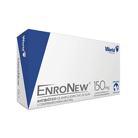 DUPLICADO - Antibiótico EnroNew World 150mg para Cães e Gatos de até 10kg cartela