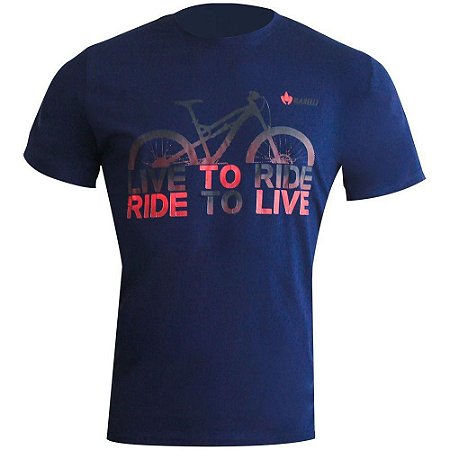 Camiseta Algodão Casual Esportivo - Live To Ride