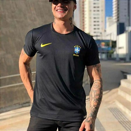Camisa Dry Fit - Torcedor Brasil - PRETO