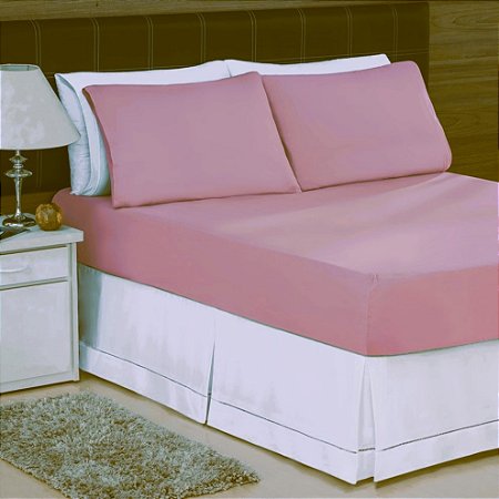 LENÇOL SOLTEIRO DE MALHA 02 PEÇAS ROSE TAN  - 1770