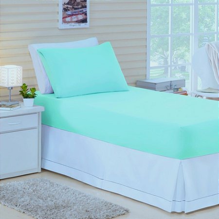 LENÇOL SOLTEIRO DE MALHA 02 PEÇAS VERDE LUCITE - 1770
