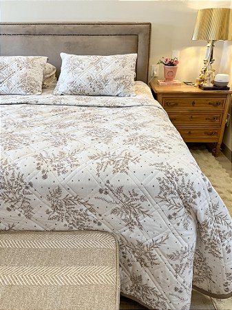 COBRE LEITO QUEEN MALHA MATELADO ESTAMPA LITRÁCEAS