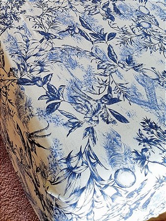 LENÇOL CASAL PADRÃO DE MALHA 03 PEÇAS ESTAMPA TOILE DE JOUY