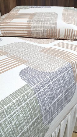 LENÇOL SOLTEIRO DE MALHA 02 PEÇAS ESTAMPA ATTUALE