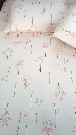 LENÇOL KING DE MALHA 03 PEÇAS ESTAMPA BEM ME QUER