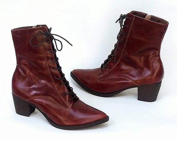 Bota 3/4 couro madeira