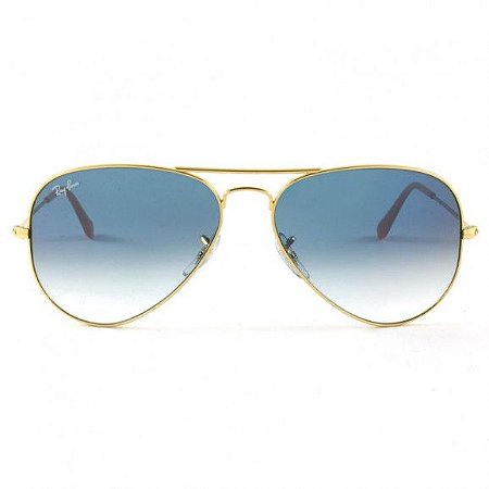 OCULOS DE SOL RAY BAN AVIADOR DOURADO AZUL