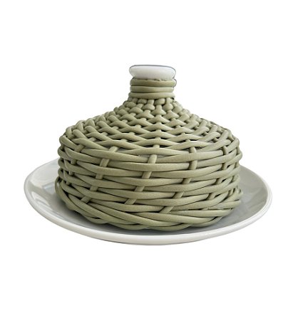 Manteigueira Jurerê - Vime Sintético - Verde Oliva