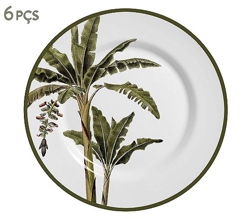 Conjunto 6 pratos de Sobremesa Bananeira