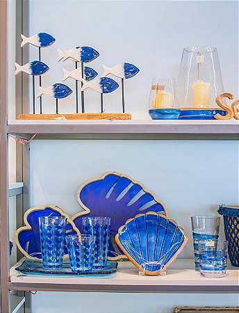 Petisqueira em Madeira Concha Azul - Média