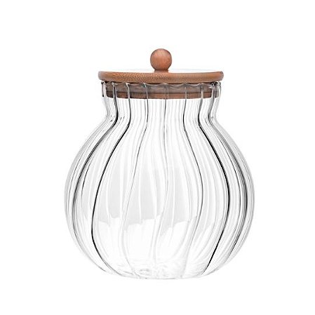 Pote de Vidro para Condimentos com Tampa em Bambu Classic 450 ml