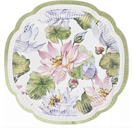Conjunto Prato Raso Flores Coloridas 6 Unidades