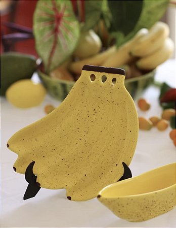 Prato Banana Tutti-Frutti em Cerâmica